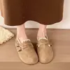 Sapatos femininos de sola macia, estilo coreano, com salto oculto para altura extra, versáteis e forrados com fleece para o inverno de 2026, sapatos de algodão slip-on, tamancos versáteis, casuais e da moda