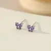 12 Piedras de Nacimiento Pendientes de Mariposa de Plata de Ley 925 para Mujer Perforación de Oreja Color Circonita Cúbica Pendientes Simples Lujo Ligero Regalo de Cumpleaños