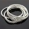 Venta Caliente Transfronteriza Joyería de Mano al por Mayor Pulsera Elástica de Fila Única con Diamantes Completos Pulsera de Diamantes de Cristal para Novia Pulsera de Múltiples Filas de Diamantes