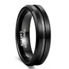 Anillo Versátil de Acero de Tungsteno Bicolor, Nuevo Estilo Simple, Ranurado Cepillado de 6-8 mm de Ancho, Transfronterizo Europeo y Americano para Hombre, Venta al por Mayor