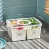 Caja de Almacenamiento para Refrigerador, Transparente con Tapa, Huevera de Grado Alimenticio, Contenedor de Frutas para Cocina, Sellado, Drenaje de Agua y Conservación de Frescura