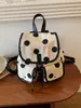 Bolso Tote de Ballet a la Moda para Mujer 2025 Otoño Nuevo Lindo con Puntos Mochila de Lona Grande con Capacidad para Hombro