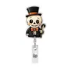 Clip retráctil para insignia de dibujos animados de Halloween en acrílico, portatarjeta de identificación de enfermera, clip para insignia de trabajo, calabaza, fantasma, gato negro
