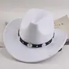 Fedora de lã, chapéu de cowboy, estilo étnico masculino e feminino, chapéu de sol estilo europeu e americano para casais primavera e verão, chapéu de jazz