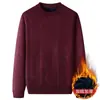 Llegada Nueva 2026 Suéter Casual para Hombre Cuello Redondo Engrosado con Terciopelo Moda Jacquard de Una Pieza Suéter Cálido de Punto con Terciopelo