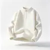 Suéter mezclado de media cremallera para hombre, otoño e invierno, estilo casual, tejido de punto de media cremallera, cuello alto, jersey holgado y elegante