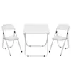 Conjunto de Mesa Dobrável Infantil com 2 Cadeiras - Branco, Liso