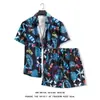 Conjunto de camisa floral de manga corta y shorts para hombre, atuendo casual y elegante de dos piezas para vacaciones en la playa junto al mar, top holgado