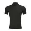 Fábrica de Origen Shenma Camiseta Deportiva de Manga Corta para Hombre con Cuello Alto para Fitness, Running, Elástica, Secado Rápido, Top