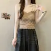 Camisola de Encaje Francés Talla Grande con Copas para Mujer, Ropa Interior Hermosa de Espalda Talla Grande, Top sin Mangas para Verano