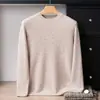 Suéter Masculino 100% Caxemira Pura, Gola Redonda, Fio Espesso de Sete Agulhas Pesado, Suéter Básico Tricô Casual