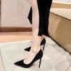 Tacones Altos Zapatos Individuales Nuevos de Verano 2024 para Mujer Tacones Altos Nude para Mujer Tacones Finos Zapatos de Salón Franceses de Punta para Mujer