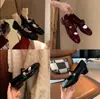 Zapatos Mary Jane Planos Estilo Piel de Cordero Retro Francés para Mujer, Zapatos Bajos de una Sola Tira y Tacón Grueso, Zapatos Pequeños de Cuero