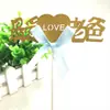Bandeirinha de Decoração de Bolo Cartão Cartão Cartão Amor Pai Amor Mãe Decoração de Bolo de Aniversário