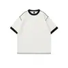 Camiseta de estilo japonés holgada con bloques de color, tejido de algodón grueso y costuras visibles, Nuevo top casual de verano 2026
