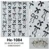 Redanco nuevo 5D relieve caricatura moño funda luz pegatinas para uñas calcomanías tridimensionales para uñas He-1080
