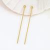 Accesorios de joyería DIY al por mayor, joyería hecha a mano con cuentas, chapado en cobre, oro real de 18 quilates, aguja de bola, collar con retención de color, aguja de joyería
