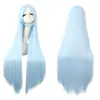 Peluca de Cosplay Bidimensional para Mujer, Cabello Largo, Estilo Anime, Negra, Morada, Roja, Colorida, Blanca, 100 cm, Cabello Largo Recto Negro, Peluca de Cabeza Completa