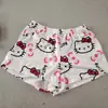 Pantalones de pijama populares de dibujos animados KT Kitty europeos y americanos para mujer, shorts casuales de verano finos y holgados para casa