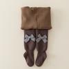 Nuevos pantimedias de invierno chinos de moda con forro polar de lana de cordero gruesa, raya ancha, entrepierna ajustable para bebé, estampado de hongo de dibujos animados