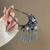 Novo grampo de cabelo verde em forma de U com lótus estilo chinês para mulheres, grampo de cabelo com borla estilo antigo, acessório de cabelo para cheongsam, grampo de cabelo com tendência nacional, ornamento de cabelo Hanfu