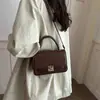 Bolso tejido de color liso, minimalista, superventas transfronterizo, bolso pequeño cuadrado para el hombro, bolso cruzado nuevo para mujer, moderno y elegante