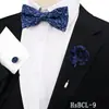 Conjunto de Gravata Borboleta, Abotoaduras e Broche Masculino de Três Peças para Terno de Casamento do Noivo Decoração de Camisa Gravata Borboleta Paisley