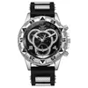 2025 Nuevo Reloj de Silicona para Hombre de Moda Europeo y Americano de Negocios con Esfera Grande de Tres Ojos y Cristal con Luz Azul Reloj de Cuarzo para Hombre