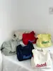 Bolso Nuevo Estilo Coreano con Estampado de Letras para Mujer, Bolso de Hombro de Nylon de Gran Capacidad, Bolso Tote Casual Versátil Portátil con Cordón