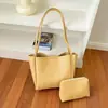 Comercio exterior europeo y americano transfronterizo gran capacidad tejido texturizado 2026 nuevo casual relajado bolso de hombro único tote para mujer