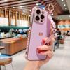 Nuevo producto compatible con iPhone 15PM, correa de muñeca lateral Love, funda protectora galvanizada para teléfono móvil Apple 13/16/14