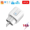 Tomada Inteligente Tuya Wifi + Bluetooth Padrão UE Padrão EUA Padrão UK Controle por Aplicativo Móvel Tomada Wifi Explosão de Comércio Exterior