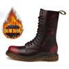 Botas Martin de tamanho grande transfronteiriças Botas masculinas de cano alto, sapatos Martin retrô britânicos, botas longas, botas militares forradas de lã masculinas