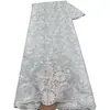 Bordado completo de pedrería floral, vestido de fiesta africano de tela bali, encaje suizo voile de algodón puro