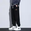 Nova Chegada de OutonoCalças de Moletom de Veludo Cotelê Masculinas, Calças Casuais com Patchwork, Tendência de Caimento Solto, Calças Jogger Versáteis