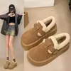 Zapatos Birkenstock de suela gruesa para mujer, con forro de felpa, engrosados, para usar al aire libre, estilo 2026, elegantes, modernos, novedades de invierno, antideslizantes, cálidos, zapatos de algodón peludos