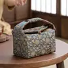 Bolsa de Almacenamiento para Juego de Té de Brocado de Loto Tejido Cubierta para Juego de Té de Viaje al Aire Libre Caja de Almacenamiento para Teteras Bolsa para Paño de Té Bolsa para Ceremonia de Té