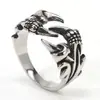 Comercio exterior joyería transfronteriza ins europeo y americano punk moda retro garra de dragón personalidad titanio acero anillo de hombre venta directa de fábrica