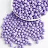 Cuentas Acrílicas Hechas a Mano 6mm-16mm Agujero Recto Color Sólido Bolas Redondas Accesorios Coloridos para DIY