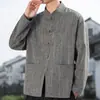 Camisa de Botones Retro para Hombre Estilo Chino Nuevo Otoño 2026, Camisa Casual Holgada Hanfu Chino Nuevo, Traje Tang