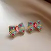 Jardín de Monet Corazón de Amor Estilo Vintage Pintura al Óleo 2025 Pendientes para Mujer Lujo Ligero Diseño de Nicho Exquisitos Accesorios para Orejas