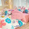 Polka Dot Pastoral Económico Dormitorio Viaje de Negocios Hogar Juego de Sábanas de Cama de Cuatro Piezas Funda Nórdica Pieza Individual Cama Individual Juego de Tres Piezas