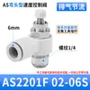 Válvula de Control de Velocidad para Cilindro Neumático Regulador de Velocidad AS1201F/2201F/AS1211F/2211F Conector Válvula de Mariposa