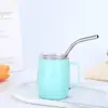 Suministro directo de fábrica taza con doble asa de vacío tapa transparente alto valor de color copa de vino pequeña taza térmica portátil para exteriores