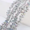 Cuentas Sueltas de Cristal Accesorios para Joyería DIY Cuentas de Vidrio Tallado Forma de Gota de Agua Accesorios para Ropa Color Plateado Agujero Horizontal 5*8mm Gota de Agua