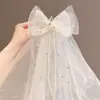 Pasador de Pelo para Niña Frozen Accesorios para el Cabello Niña Pequeña Elsa Princesa Pasador con Velito Lazo de Princesa Tocado de Gasa Flotante
