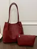 Bolso de mano retro muy elegante con patrón tejido, nuevo modelo de verano 2026, bolso de hombro de color liso a la moda, bolso tipo cubo de mano, moderno