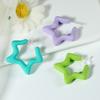 Explosiones de Verano Temperamento Pintura Horneada Pendientes de Estrella de Cinco Puntas Dulces Simples Clip para Oreja Vacío Femenino Dopamina Pendientes para Mujer