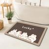 Felpudo de diatomeas con diseño de panda de dibujos animados, para baño, hogar, absorbente de agua, antideslizante, para puerta de entrada