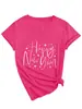 Camiseta Casual de Manga Corta con Cuello en V Estampada de Diseñador para Mujer Talla Grande 100kg para Verano, Corte Holgado, Top Adelgazante